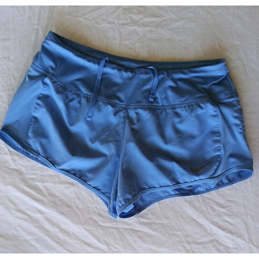 Nike Shorts Womens Medium Blue Athletic Gym Workout Dri-FIT Running Drawstring
